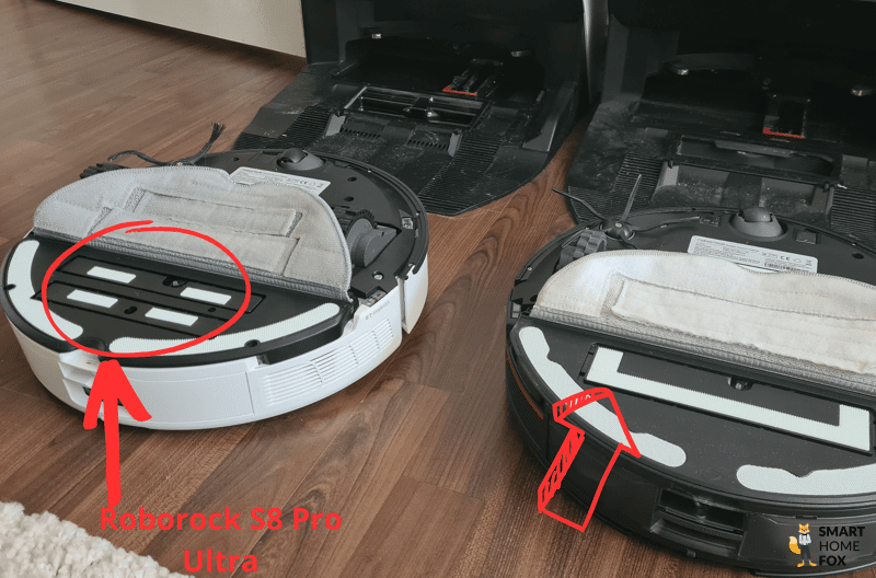 Два моющих модуля Roborock S8 Pro Ultra в сравнении с одним моющим модулем Roborock S7 Pro Ultra или S7 MaxV Ultra.